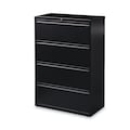 Hirsh Industries 36 in W 4 Drawer File Cabinets, Black, Legal; Letter; A4 14989